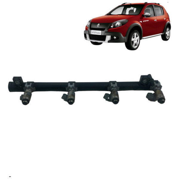 Flauta Bico Injetor Sandero 1.6 2009 A 2013 Completo 