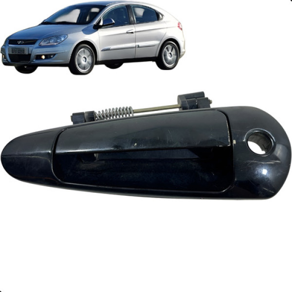 Maçaneta Externa Dianteira Esquerda Chery Cielo 2010 A 2012 Preto Dianteira