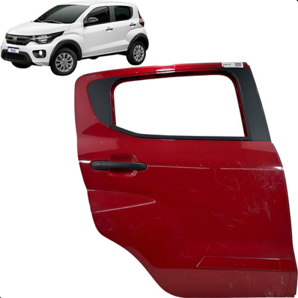 Porta Traseira Direita Fiat Mobi 2017 2018 2019 2020 2021 Direita Traseira Vermelho