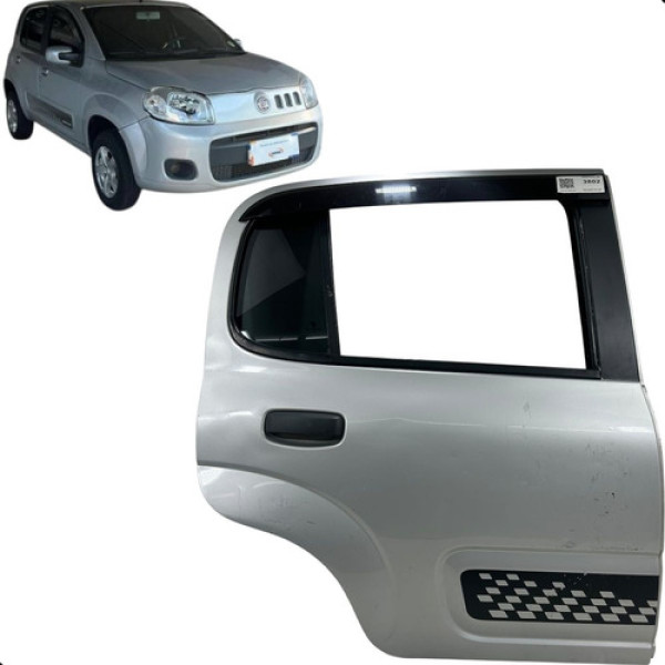 Porta Traseira Direita Uno Vivace 2010 A 2018  2019 2020 Traseira Direito Prateado