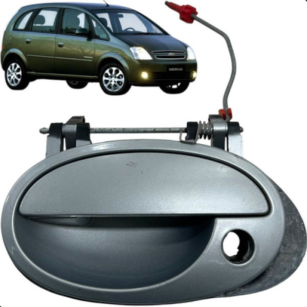 Maçaneta Porta Meriva 2009 2010 2011 Dianteira Esquerda  Cinza Dianteira