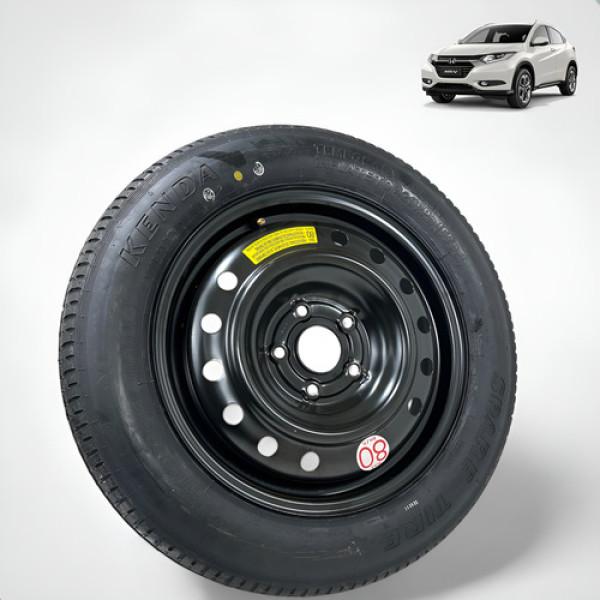 Estepe Fino Honda Hrv Aro 16 Furacão 5x114 2016 2017 2018  Preto