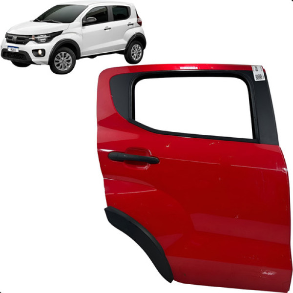 Porta Traseira Direita Fiat Mobi Way 2017 2018 2019 A 2023 Direita Traseira Vermelha