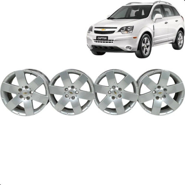Jogo Roda Aro 17 Chevrolet Captiva 2010 2011 2013 5x115 Cinza