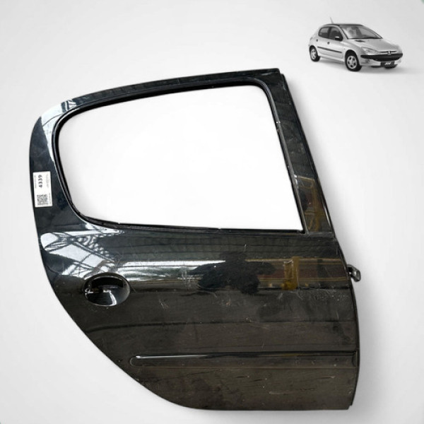 Porta Traseira Direita Peugeot 206 207 2006 2008 2009 2010  Traseira Direita Preta