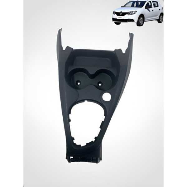 Console Central Porta Copos Logan Sandero 2015 2019 Preto