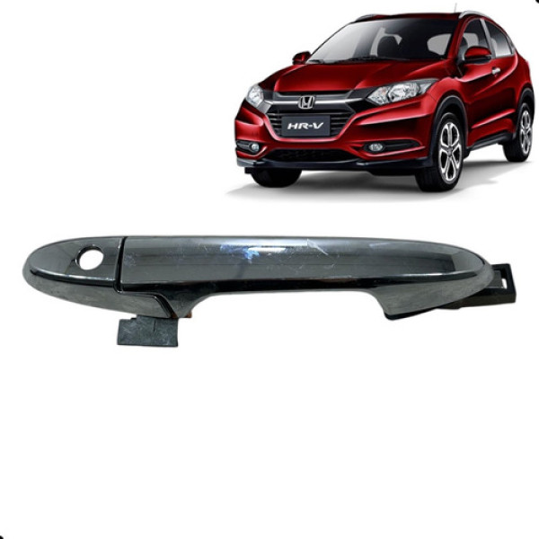 Maçaneta Porta Honda Hrv Hr-v 2015 A 2019 Dianteira Esquerda Cromado Dianteira