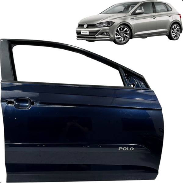 Porta Volkswagen Polo 1.0 2018 A 2023 Dianteira Direita Dianteira Direita Azul-turquesa