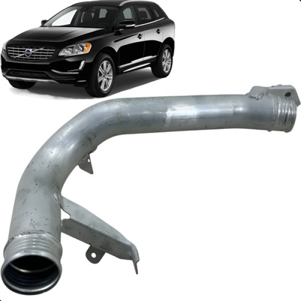 Duto Mangueira Intercooler Volvo Xc60 2.0 T5 T6 2014 A 2017 Prateado