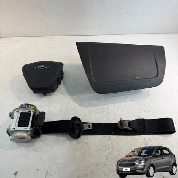 Kit Airbag Ford New Ka 2015 A 2018 Original Preto
