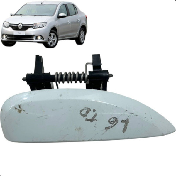 Maçaneta Externa Traseira Direita Logan 1.6 2015 A 2017 Branca Dianteira