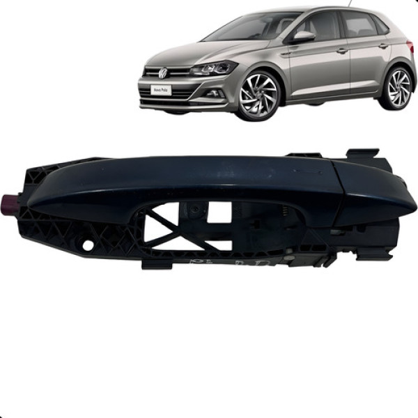 Maçaneta Porta Dianteira Direita Polo 2018 2019 2020 2021 Preto Dianteira