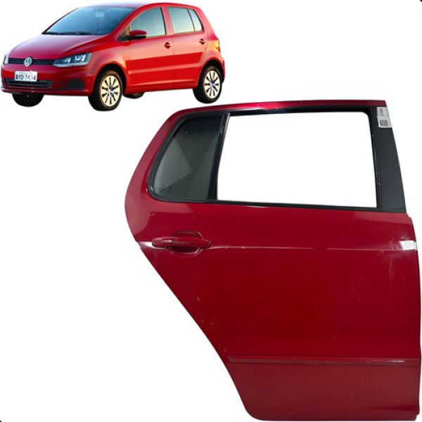 Porta Traseira Direita Fox 2015 2016 2017 2018 2019 2020 Traseira Direto Vermelho