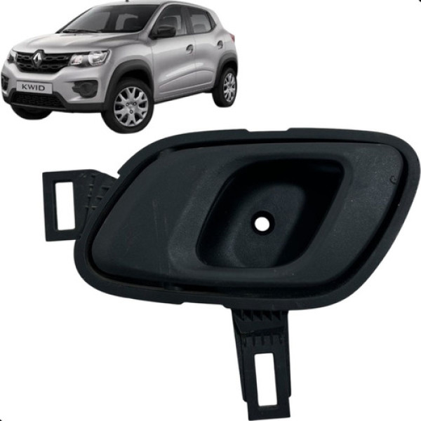 Maçaneta Interna Dianteira Esquerda Kwid 1.0 2017 A 2020 - Preto - Dianteira