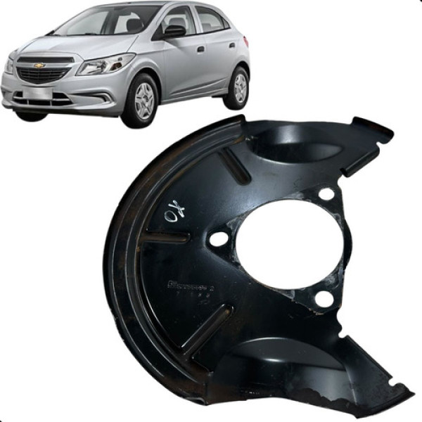 Protetor  Freio Dianteiro Passageiro Chevrolet 2013 A 2019 Preto