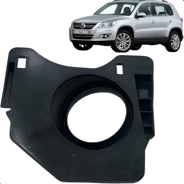 Moldura Cilindro Comutador Chave Painel Tiguan 2010 A 2014 Preto