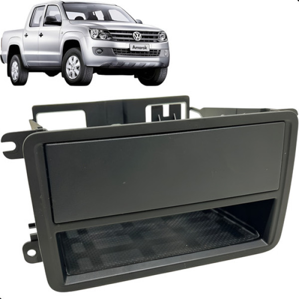 Porta Objetos Painel Central Rádio Amarok 2017 A 2021 Cinza