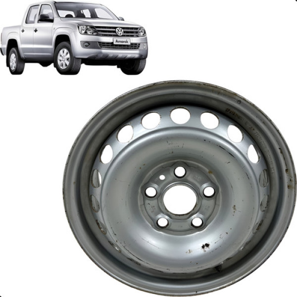 Roda Ferro Aro 16 Avulsa Amarok 2012 A 2018 Original Prateado