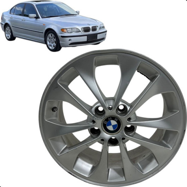 Roda Aro 17 Avulsa Bwm 320i 2000 A 2003 Furacão 5x120 Cinza