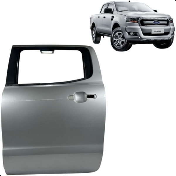 Porta Traseira Esquerda Ford Ranger 2013 A 2017 2018 2019 Traseira Esquerda Cinza