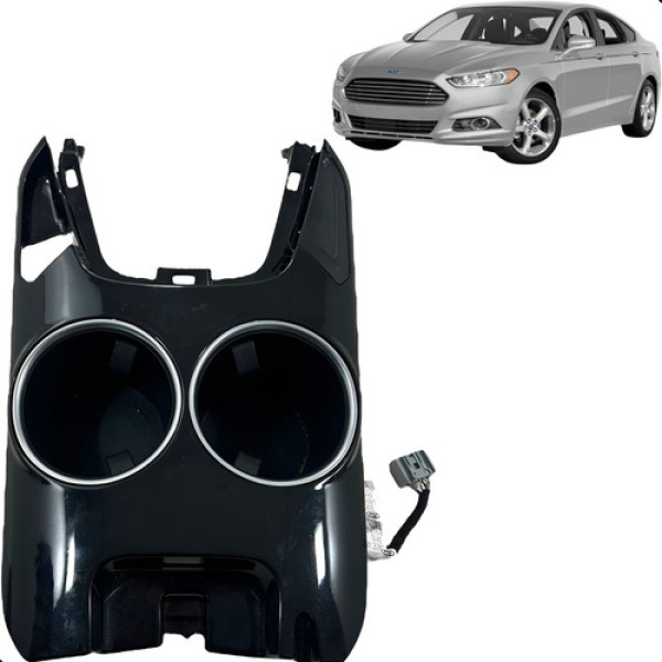 Moldura Acabamento Porta Copo Ford Fusion Titanium 2014 2018 Preto