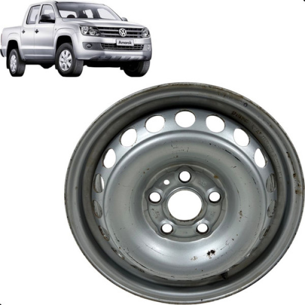 Roda Ferro Aro 16 Avulsa Amarok 2012 A 2018 Original Prateado