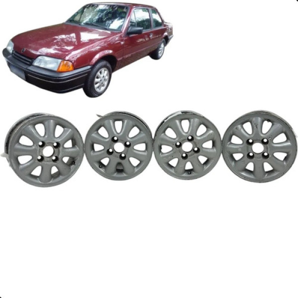 Jogo De Roda Aro 13 Chevrolet Monza 1992 Prateado