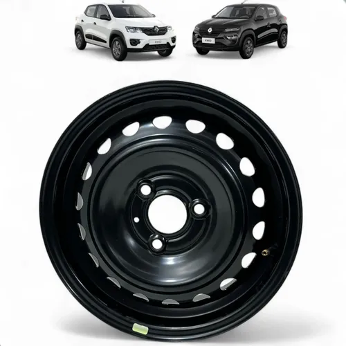 Roda Ferro Original Kwid Bolinha Aro 14 3 Furos 2018 A 2024 Preta