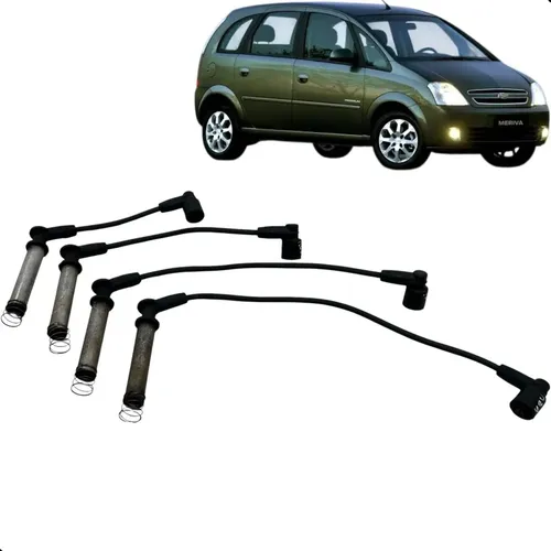 Jogo Cabo Velas Chevrolet Meriva 1.8 2009 A 2011 Preto